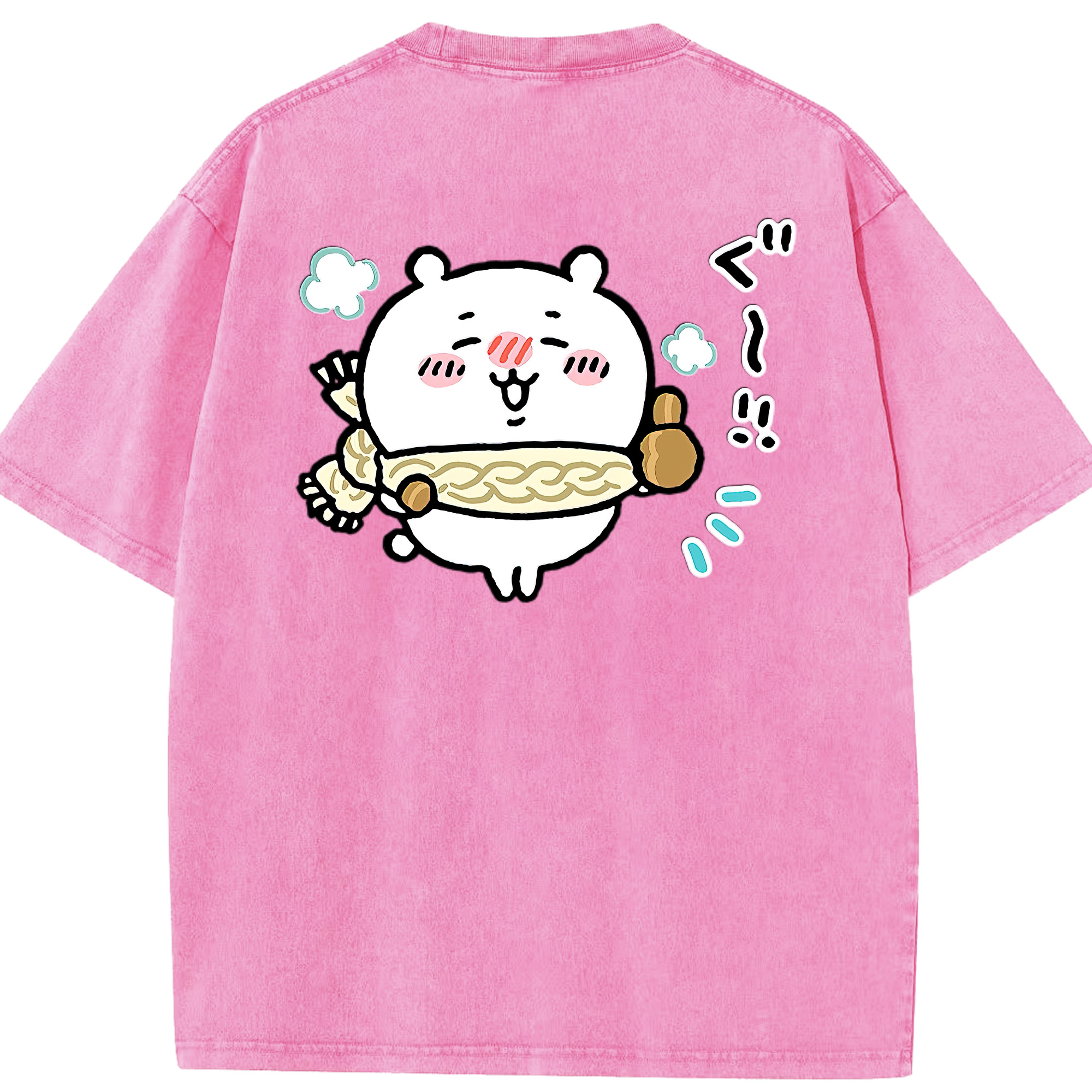 （画像用） ちいかわ ちいかわ Chii-kawa chiikawa 綿100% ヴィンテージ風 半袖Tシャツ（背面プリント）
